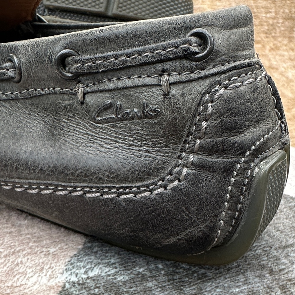 Clarks Men's charcoal grey Leather Loafers‎ - Picture 2 of 5